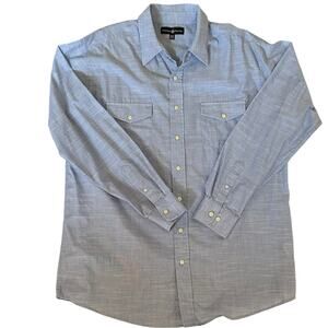 Beverly Hills Polo Club Men's 2XLT Blue Chambray Button-Up Shirt